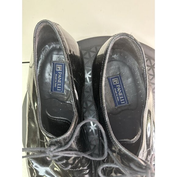 Panelli Shoes Black Patent Leather Shoes Mens Sz 10.5 D - Picture 3 of 8
